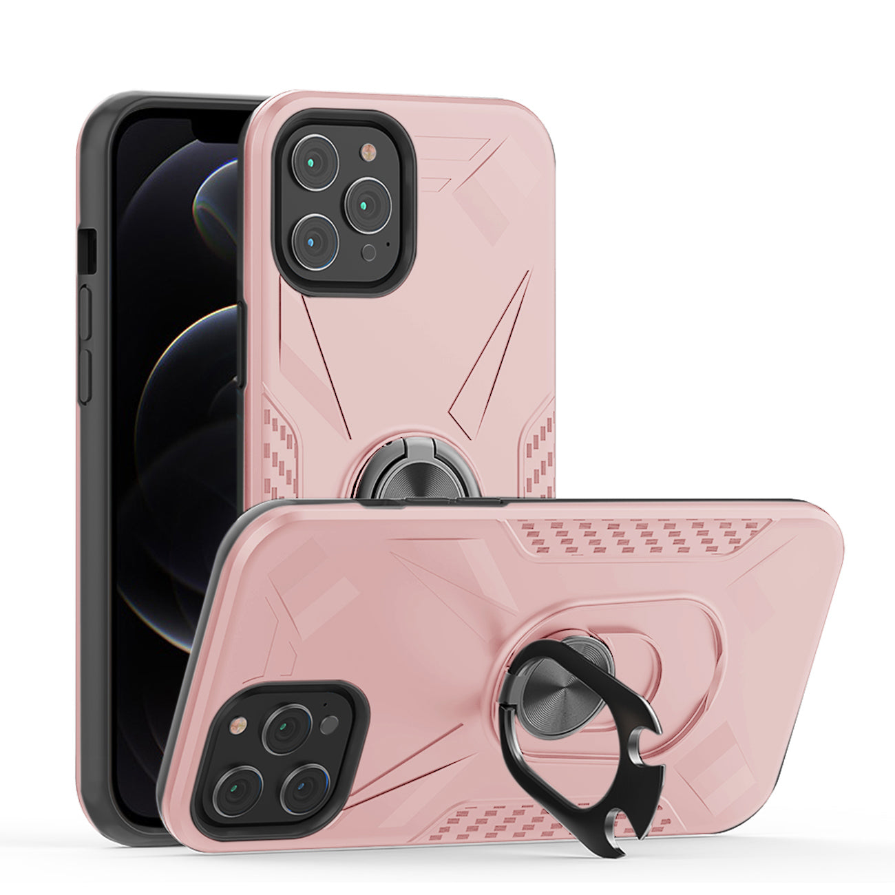 APPLE IPHONE 12 /IPHONE 12 PRO Case with Ring Holder In Rose Gold